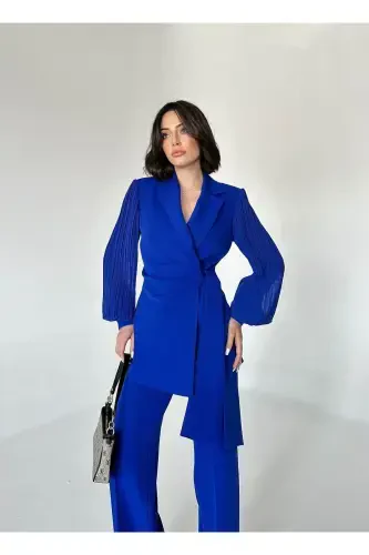 Chiffon Sleeve Two-Piece Suit - 6