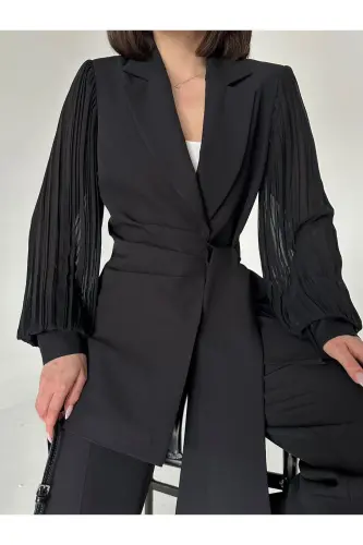 Chiffon Sleeved Two-Piece Suit - 1