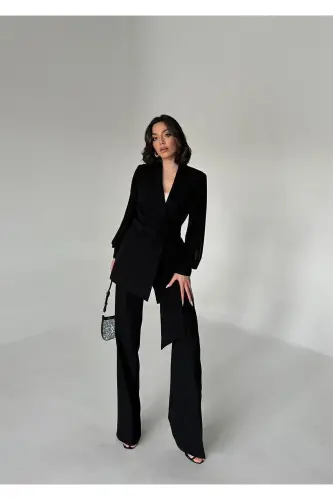 Chiffon Sleeved Two-Piece Suit - 5