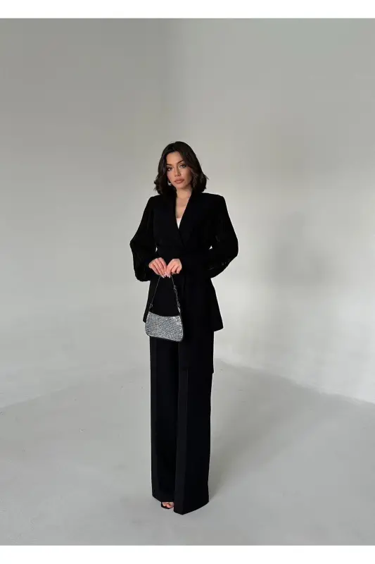 Chiffon Sleeved Two-Piece Suit - 6