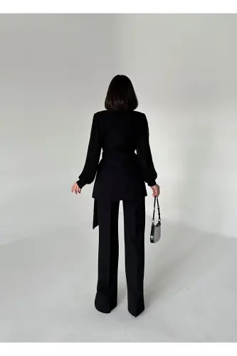 Chiffon Sleeved Two-Piece Suit - 7