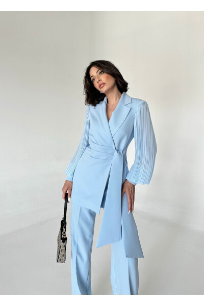 Chiffon Sleeved Two-Piece Suit - 8