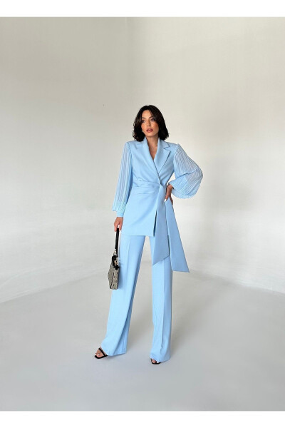 Chiffon Sleeved Two-Piece Suit - 9