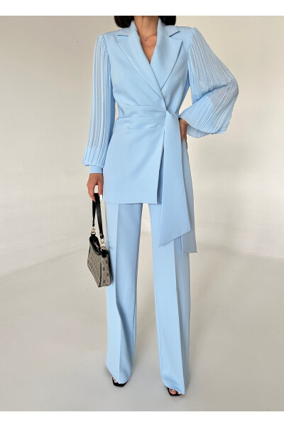 Chiffon Sleeved Two-Piece Suit - 12