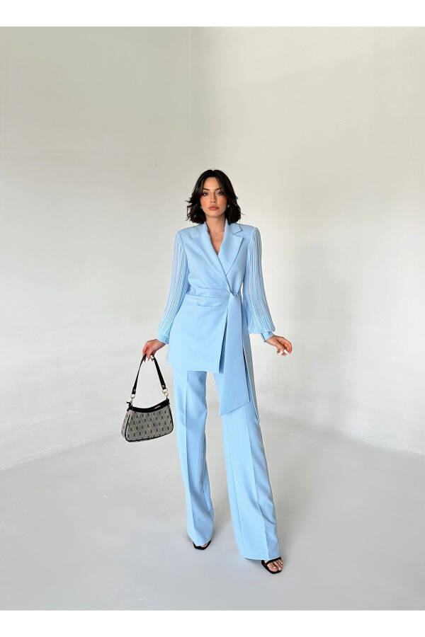 Chiffon Sleeved Two-Piece Suit - 13