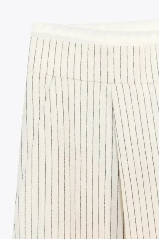 CHIFT BEL BANTLI WIDE LEG PANTOLON-chizgili - 10