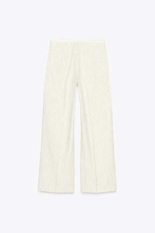 CHIFT BEL BANTLI WIDE LEG PANTOLON-chizgili - 9