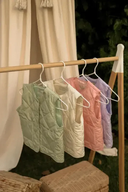 child, baby, quilted, seasonal vest-lilac - 3