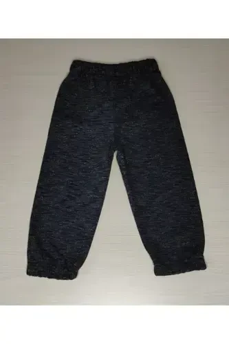 Child Mottled Black Knitted Three Thread Unbrushed Seasonal Single Sweatpants-MOTTLED BLACK - 1
