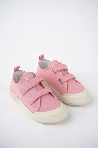 Child Pink Linen Light-Up Orthopedic Sneaker-PINK - MCDARK (1)