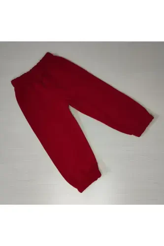 Child Red Knitted Selanik Seasonal Single Sweatpants-RED - 1
