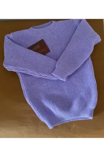 Child Thessaloniki Knitted Sweater -lilac-LILAC - MINIBONCLUB (1)