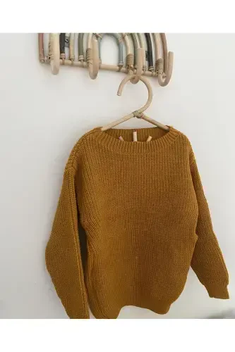 Child Thessaloniki Knitted Sweater -mustard-MUSTARD - 1