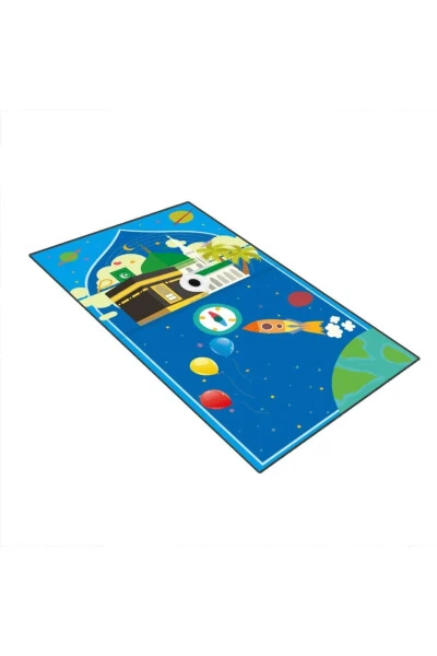Children Prayer Rug / Felt Prayer Rug / Kids Prayer Mat / Machine Washable Blue Prayer Rug / Cute Prayer - Modazone