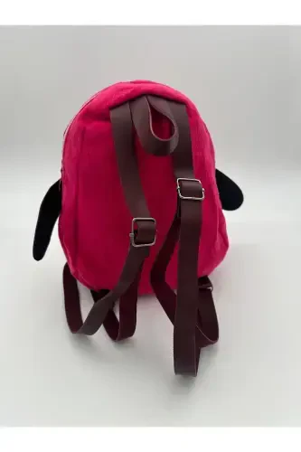 Children Smiling Face Patterned Home School Kindergarten Backpack-fuchsia - Modazone (1)