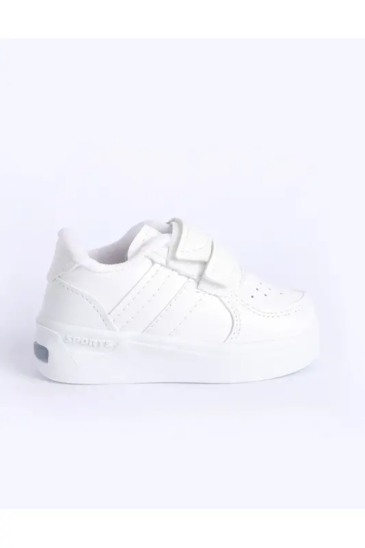 Children's Anatomical Insole Daily Sports Shoe Lighted Sneaker-WhiteWhiteLight - 3