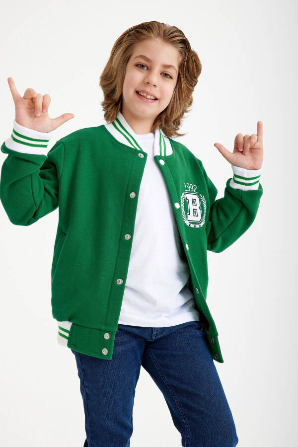 Children's B Embroidery Bomber College Jacket FS College Jacket - 1