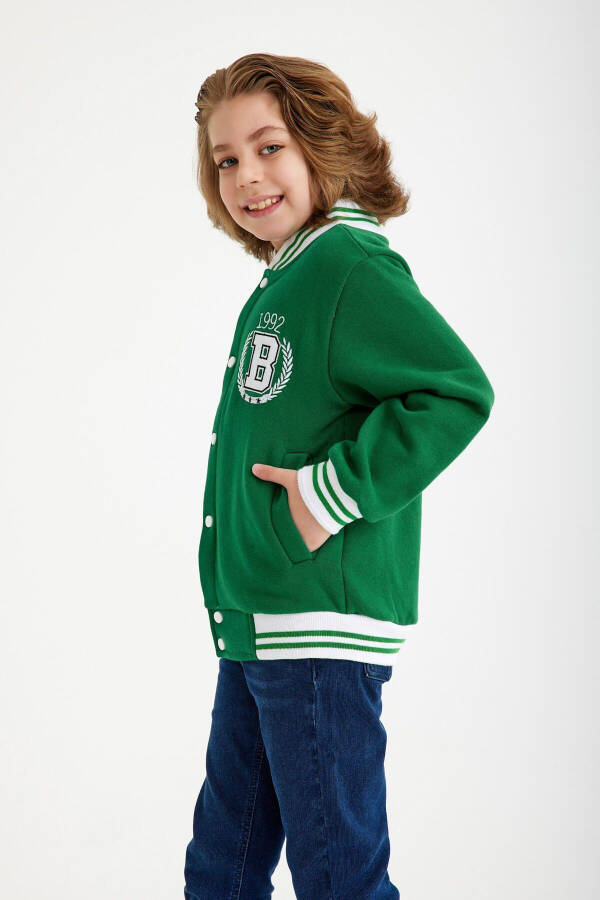 Children's B Embroidery Bomber College Jacket FS College Jacket - 4