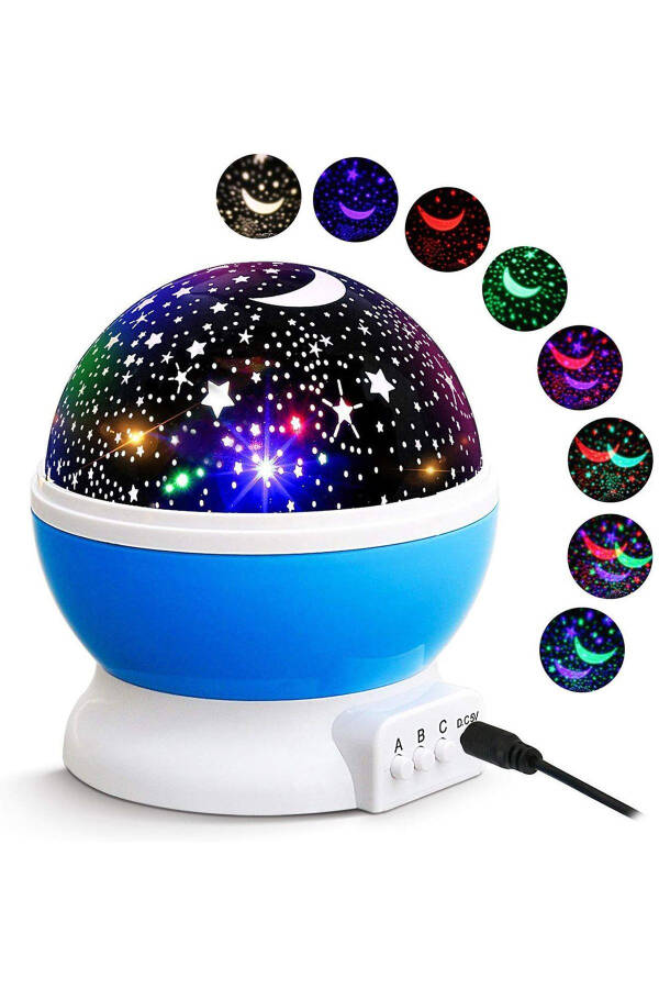 Children's Baby and Kids Room Night Table Lamp Light Sphere Projector with Projection - 1