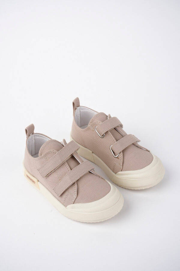 Children's Beige Linen Lighted Orthopedic Sneakers - 3