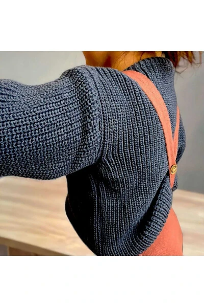 Children's Bicycle Neck Oversize Knit Sweater - 3