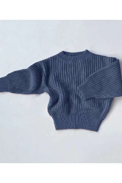 Children's Bicycle Neck Oversize Knit Sweater - 4