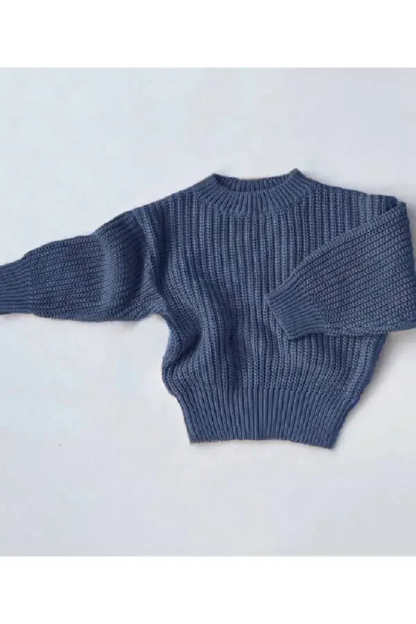 Children's Bicycle Neck Oversize Knit Sweater - 4