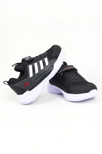 Children's Black and White Anatomical Insole Daily Sports Shoe - Smoke Gray - 3