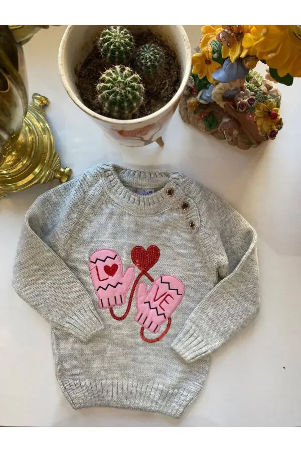 Children's Buttoned Knit Sweater - 1