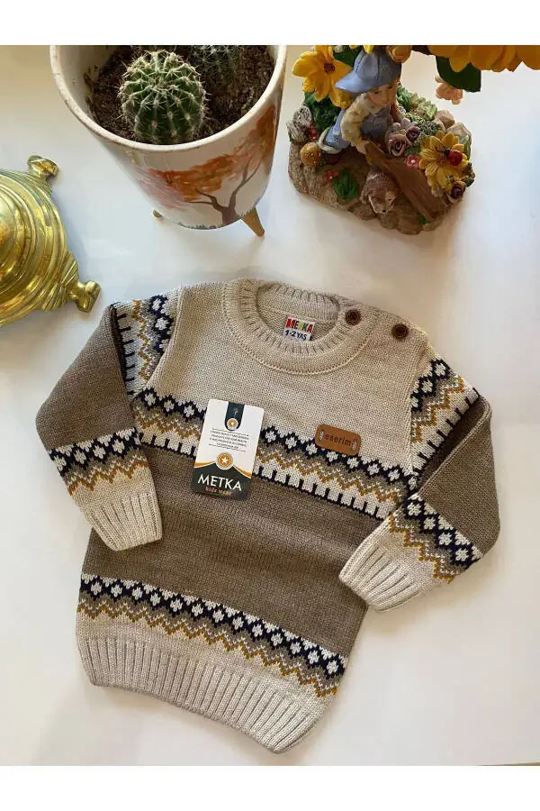 Children's Buttoned Knit Sweater - 1