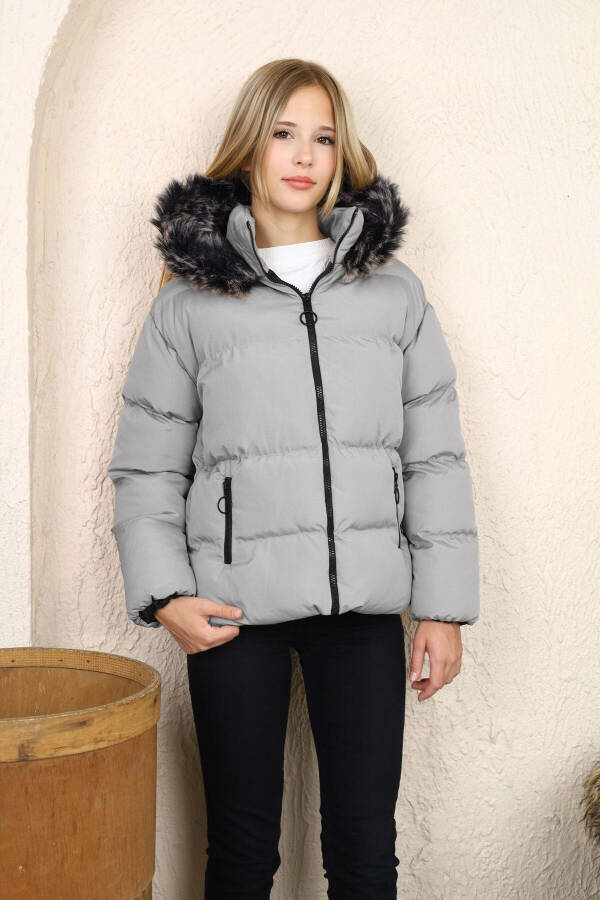 Children's Fur Hooded Jacket - 4