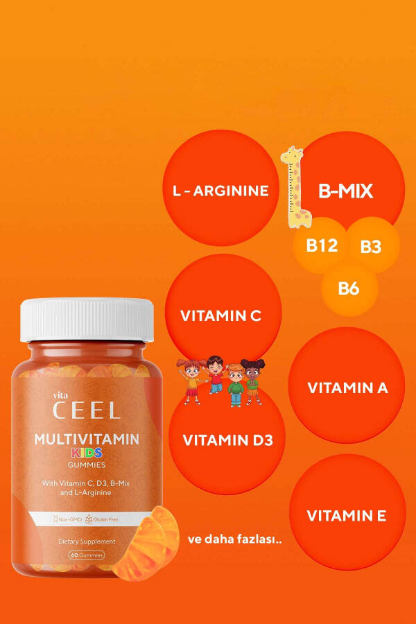 Children's Growth Multivitamin (Vitamin C, D, B Complex, L-arginine) - 4