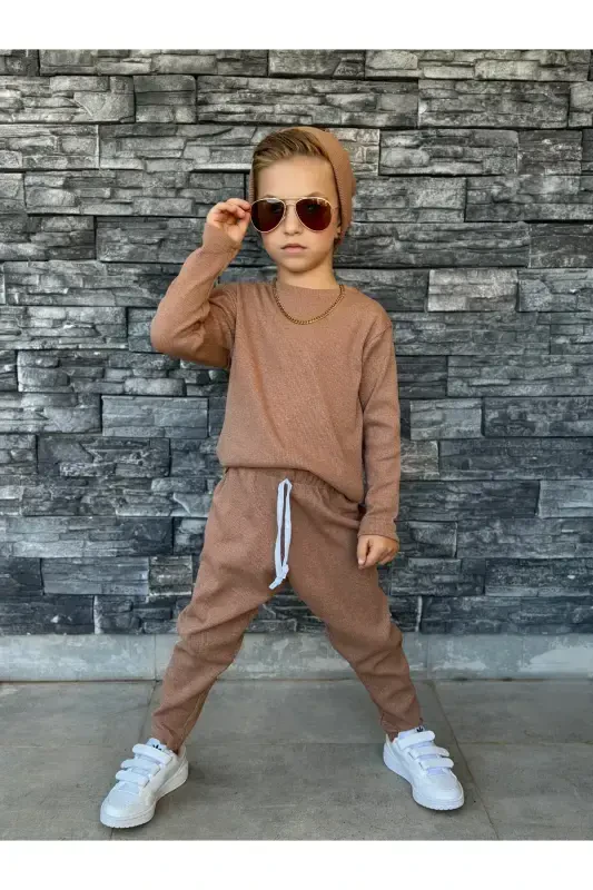 Children's pants bohemian set loose-beige - 1