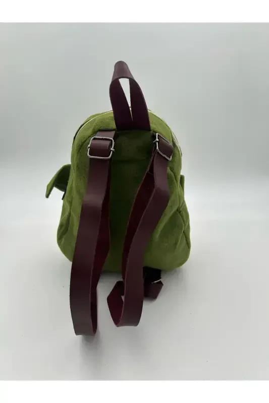 Children's Penguin Patterned Home School Kindergarten Backpack-green - 2