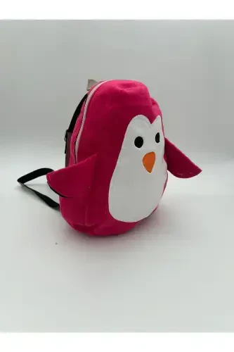 Children's Penguin Patterned Home School Kindergarten Backpack-pink - 1