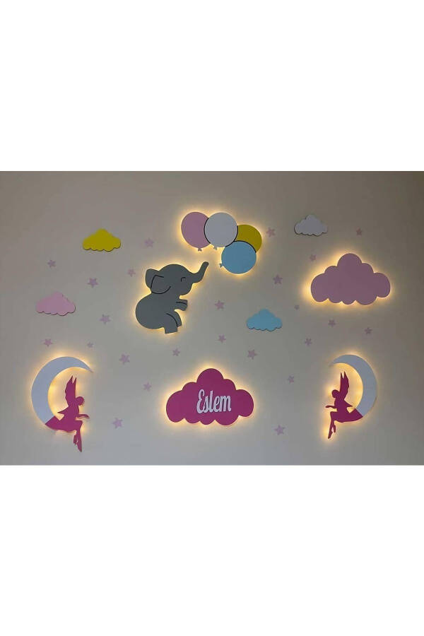 Children's Room Lighting Decorative Wooden Figures Baby Gift Set - 1