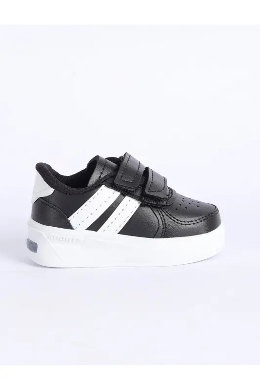 Children's Sneaker Sports Shoe Comfortable Flexible Airport Unisex Quality Orthopedic Lighted Shoe-Blackandwhiteayn - 1