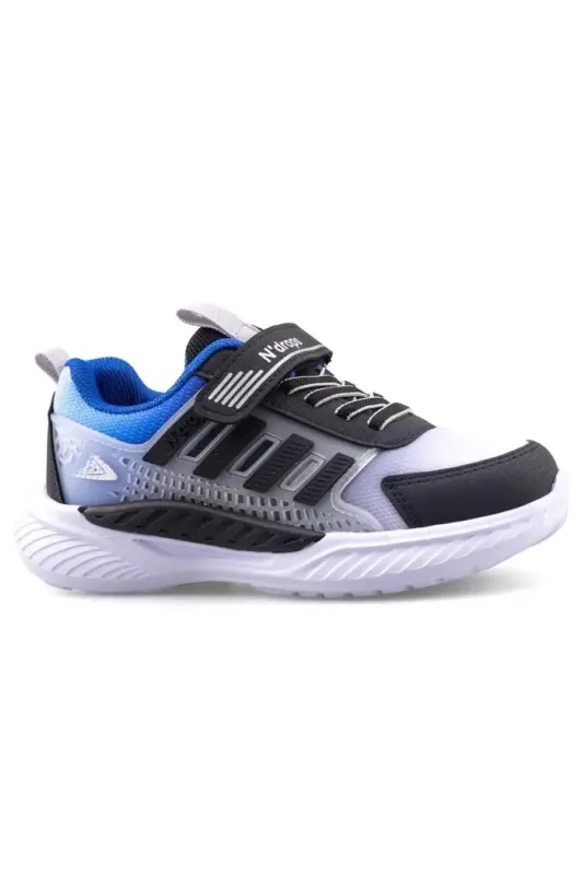 Children's Sneakers | Orthopedic - Non-Slip - Light & Comfortable | Velcro Closure | Daily & School Use - Black / Ice / Turquoise - 1