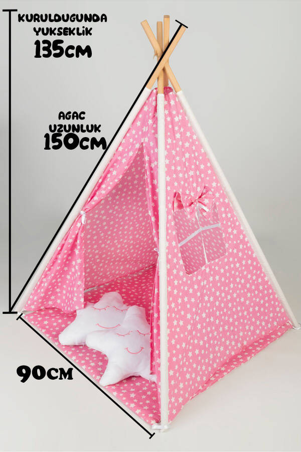 Children's Tent Play House Beech Wood Pole Indian Children's Play Tent Boy Girl Children's Toy - 1