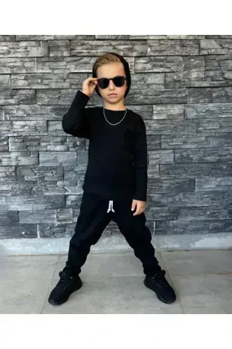 Children's trousers bohemian suit casual-Dark black - 1