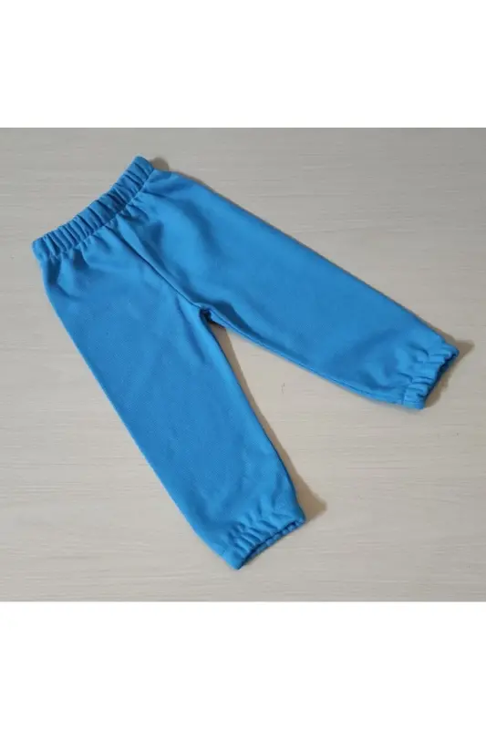 Children's Turquoise Knitted Selanik Seasonal Single Sweatpants-TURQUOISE - BOMENTI LIFE