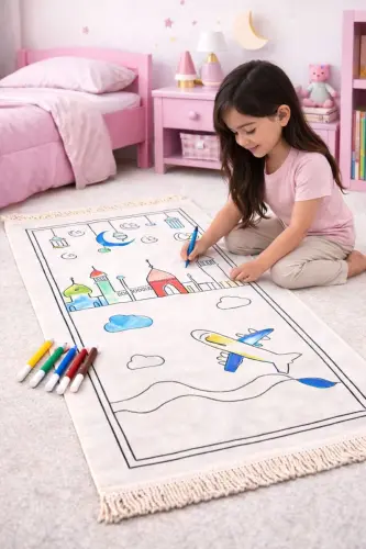 Children's Washable Coloring Set Red - 1
