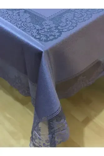 Chinni naqshli dog 'tushmaydigan dantelli stol choyshab Binafsha 160x220 sm-Binafsha - MADAME CLEAN HOME (1)