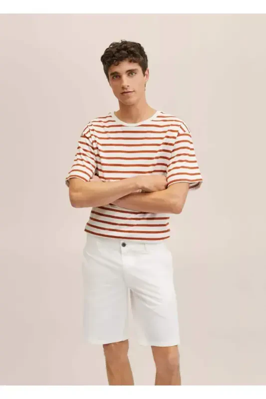 Chino Bermuda Şort-Beyaz - MANGO TEEN