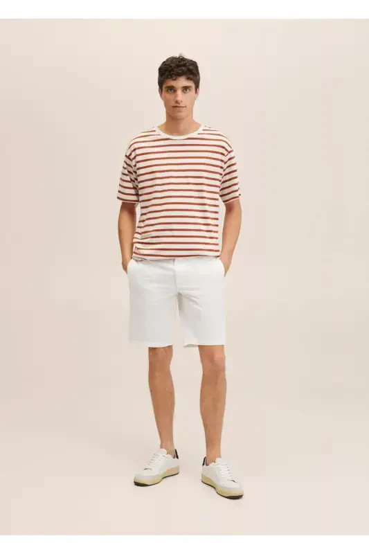 Chino Bermuda Şort-Beyaz - 2