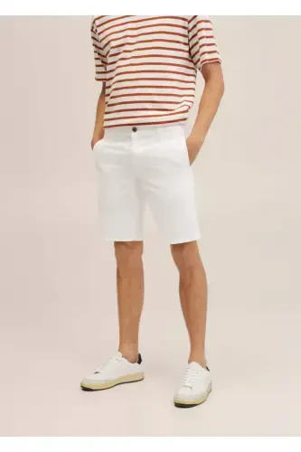 Chino Bermuda Şort-Beyaz - 6