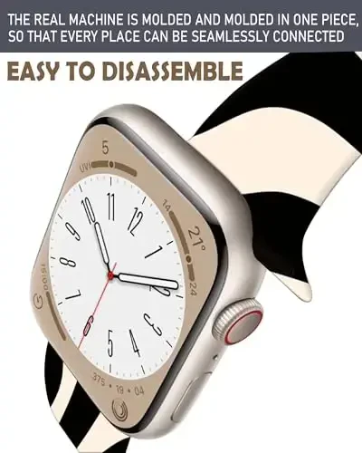 Chiroyli sport soatlar uchun tasmalar Apple Watch Band 38mm 40mm 41mm bilan mos keladi, ayollar va erkaklar uchun sozlanishi yumshoq silikon almashtiriladigan aqlli soat bilaguzuk iWatch Series 7 6 5 4 3 2 1 SEbandG - 4