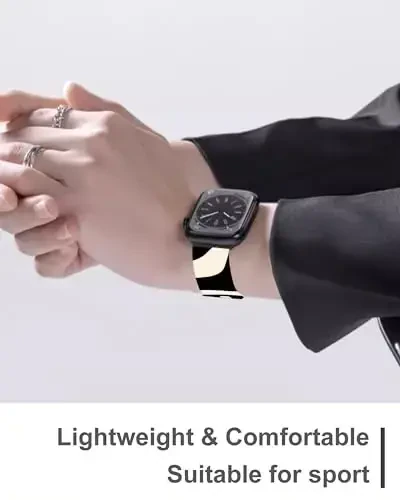 Chiroyli sport soatlar uchun tasmalar Apple Watch Band 38mm 40mm 41mm bilan mos keladi, ayollar va erkaklar uchun sozlanishi yumshoq silikon almashtiriladigan aqlli soat bilaguzuk iWatch Series 7 6 5 4 3 2 1 SEbandG - 5