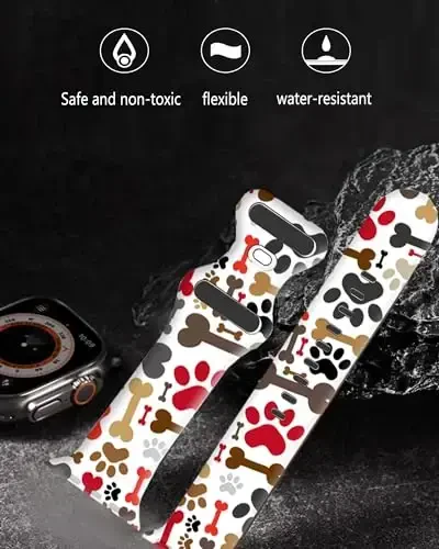 Chiroyli sport soatlari Apple Watch Band 38mm 40mm 41mm bilan mos keladi, ayollar va erkaklar uchun sozlanishi mumkin bo'lgan yumshoq silikonli almashtiriladigan aqlli soat bilaguzuk iWatch Series 7 6 5 4 3 2 1 SEbandG uchun - Cute (1)