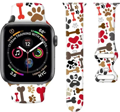 Chiroyli sport soatlari Apple Watch Band 38mm 40mm 41mm bilan mos keladi, ayollar va erkaklar uchun sozlanishi mumkin bo'lgan yumshoq silikonli almashtiriladigan aqlli soat bilaguzuk iWatch Series 7 6 5 4 3 2 1 SEbandG uchun - 1